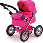 Folding Dolls' Pram with Adjustable Handle & Bag — Pink — product image 4
