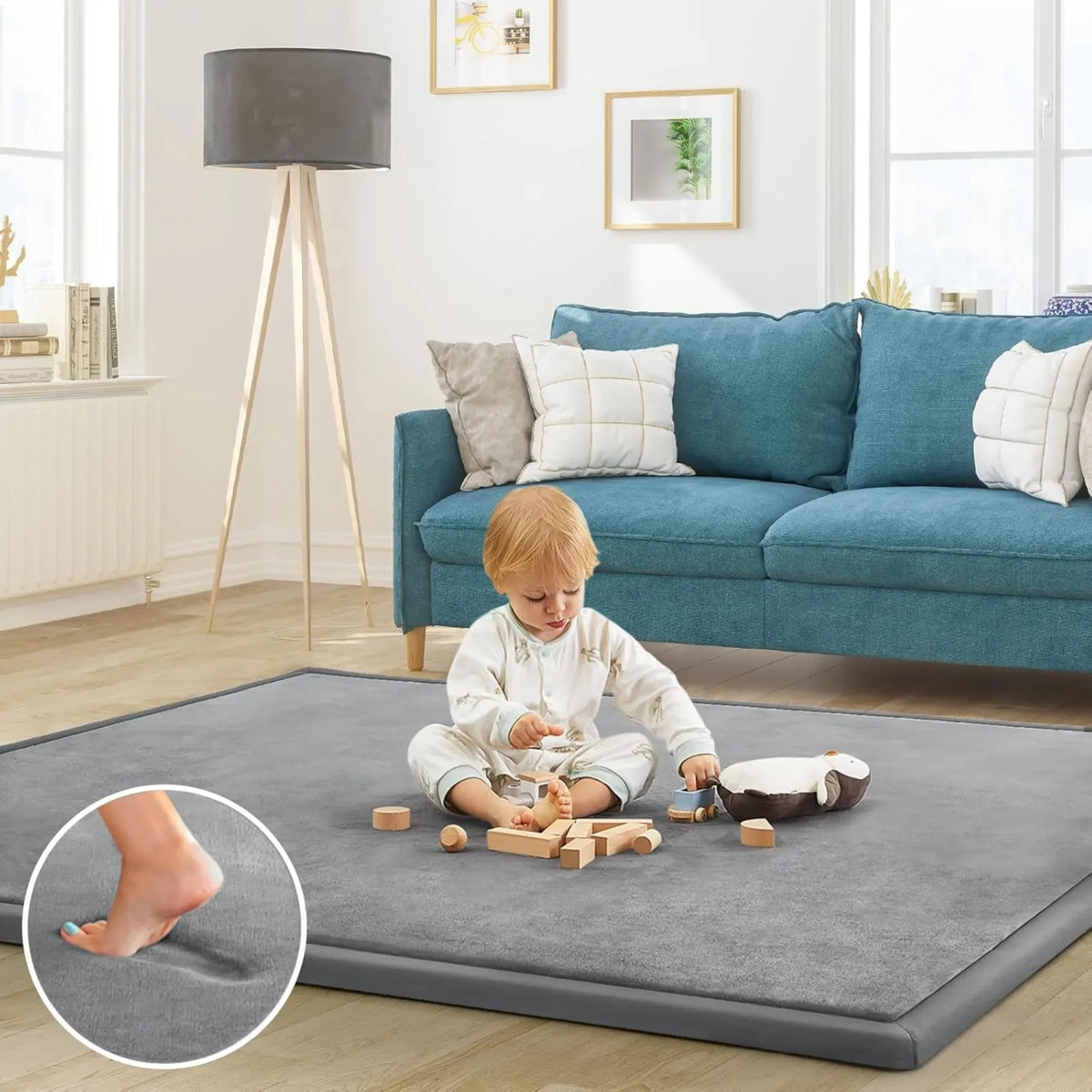 CARLA HOME Foam Play Mat — Grey, 150 × 200 cm — product image 1
