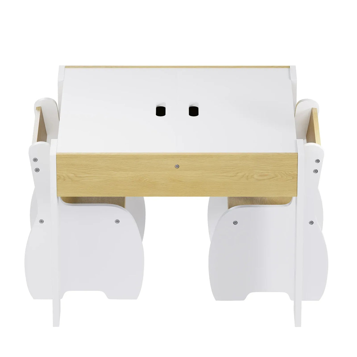 Kids' Table & 2 Chairs with Storage — White, 60 × 60 × 48 cm — product image 4