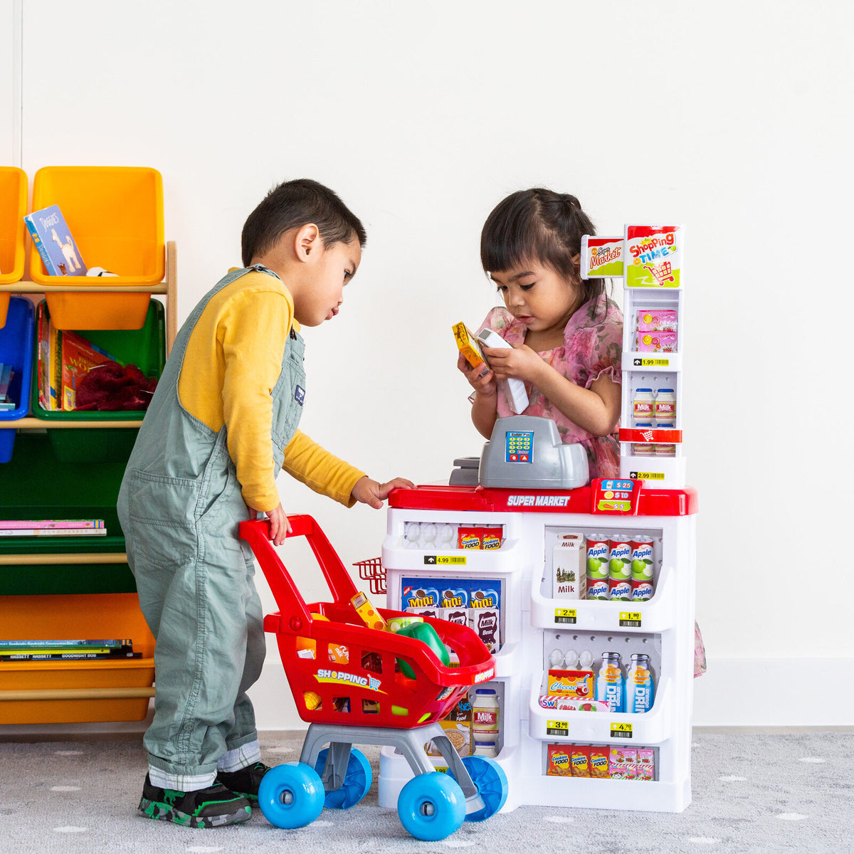 Kids' Pretend Supermarket with Cash Register & Trolley — product image 5