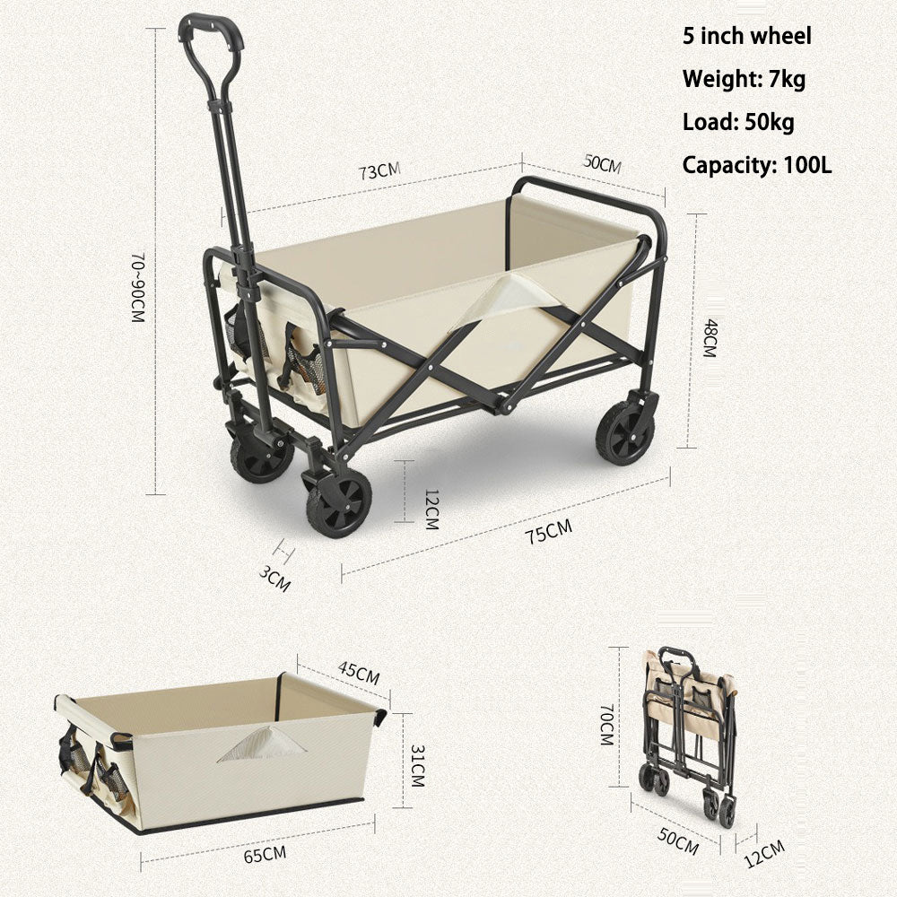 Folding Beach Wagon with 5-Inch Wheels – Black — product image 5