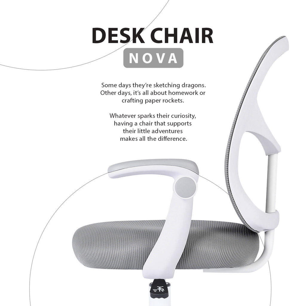 NOVA Kids' Study Chair with Footrest — Grey — product image 3