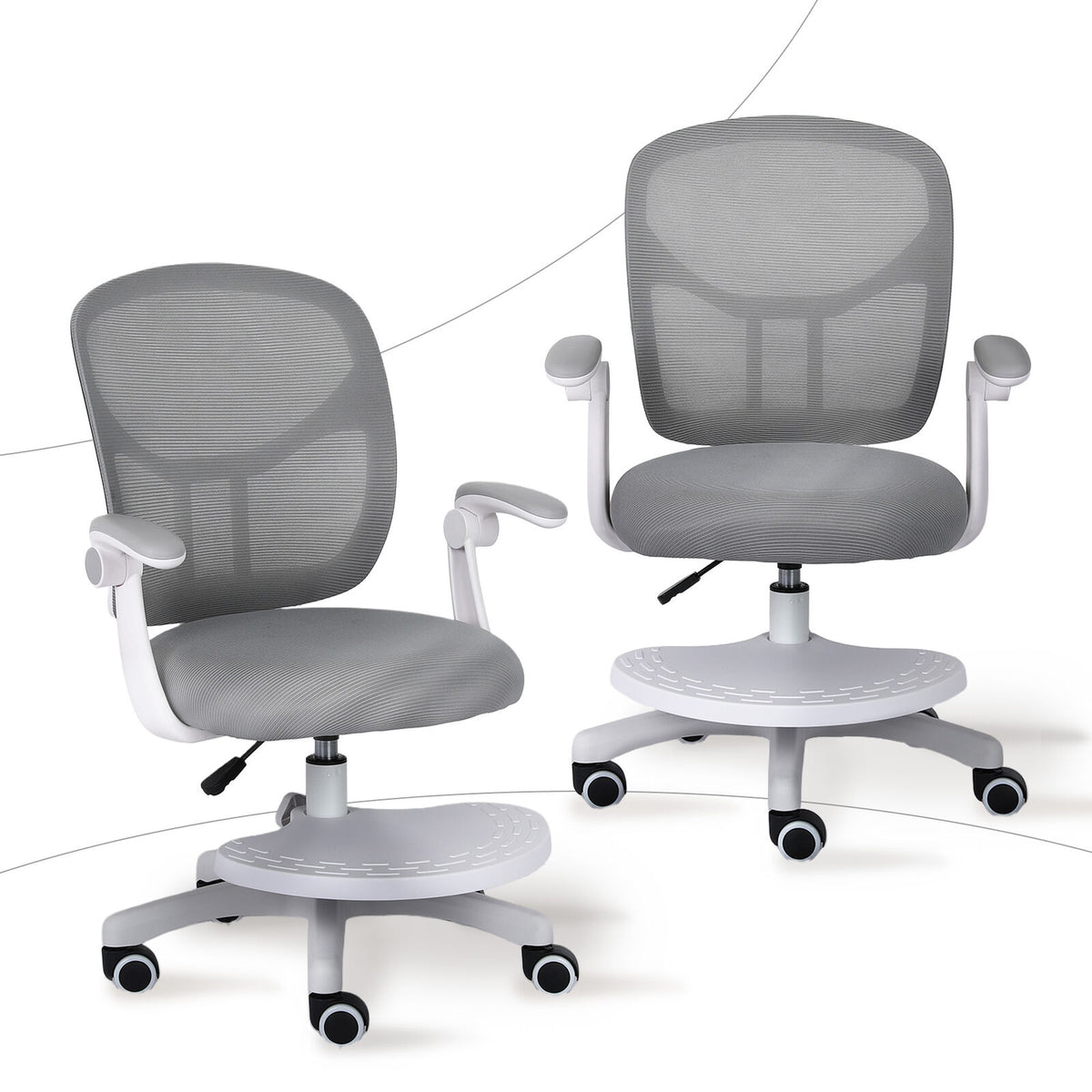NOVA Kids' Study Chair with Footrest — Grey — product image 4