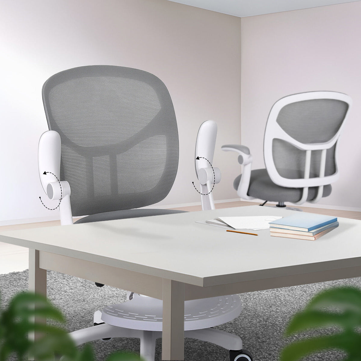 NOVA Kids' Study Chair with Footrest — Grey — product image 7