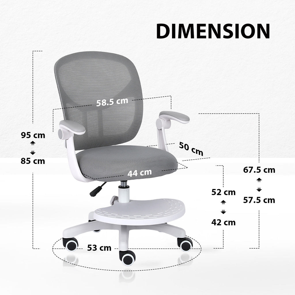 NOVA Kids' Study Chair with Footrest — Grey — product image 11
