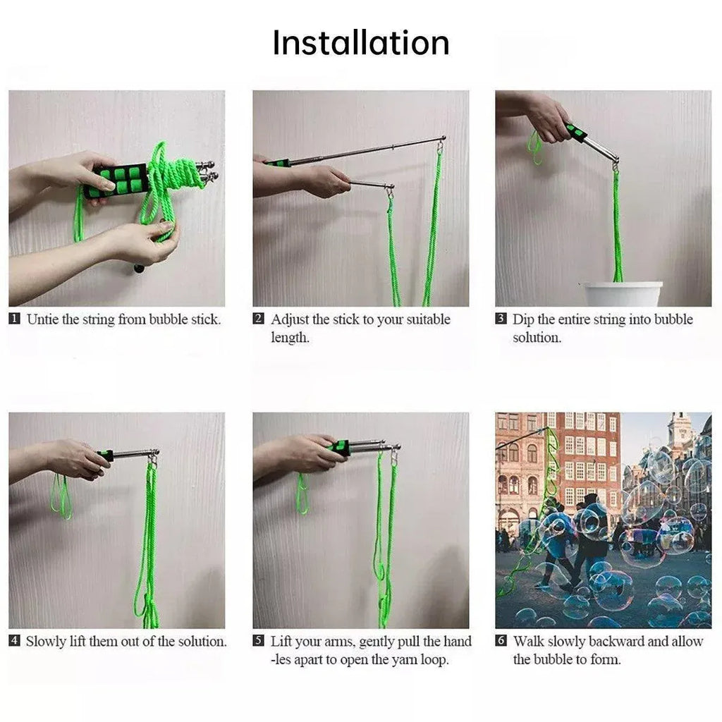 Giant Bubble Rope & Pole Set — Green — product image 6