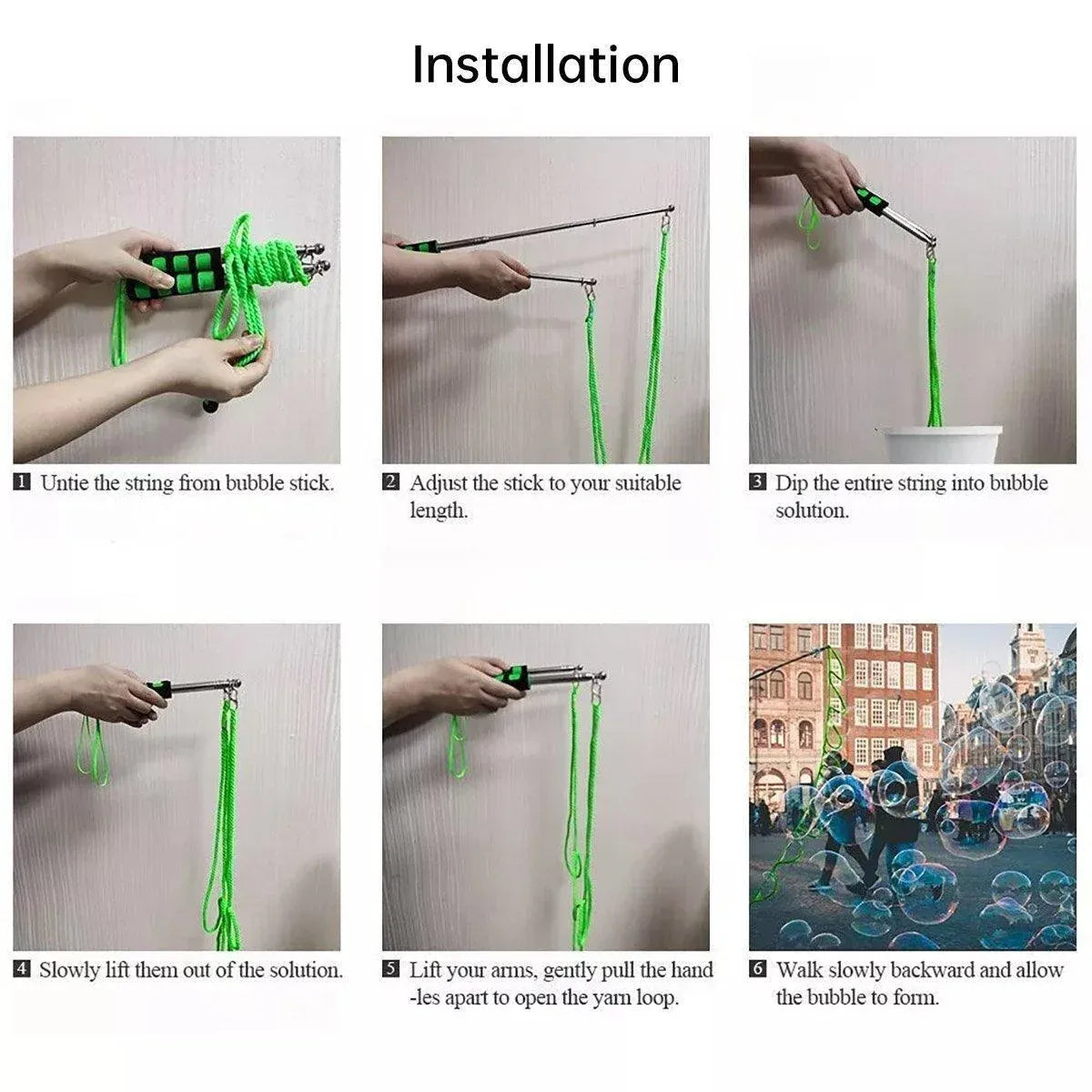Giant Bubble Rope & Pole Set — Green — product image 6