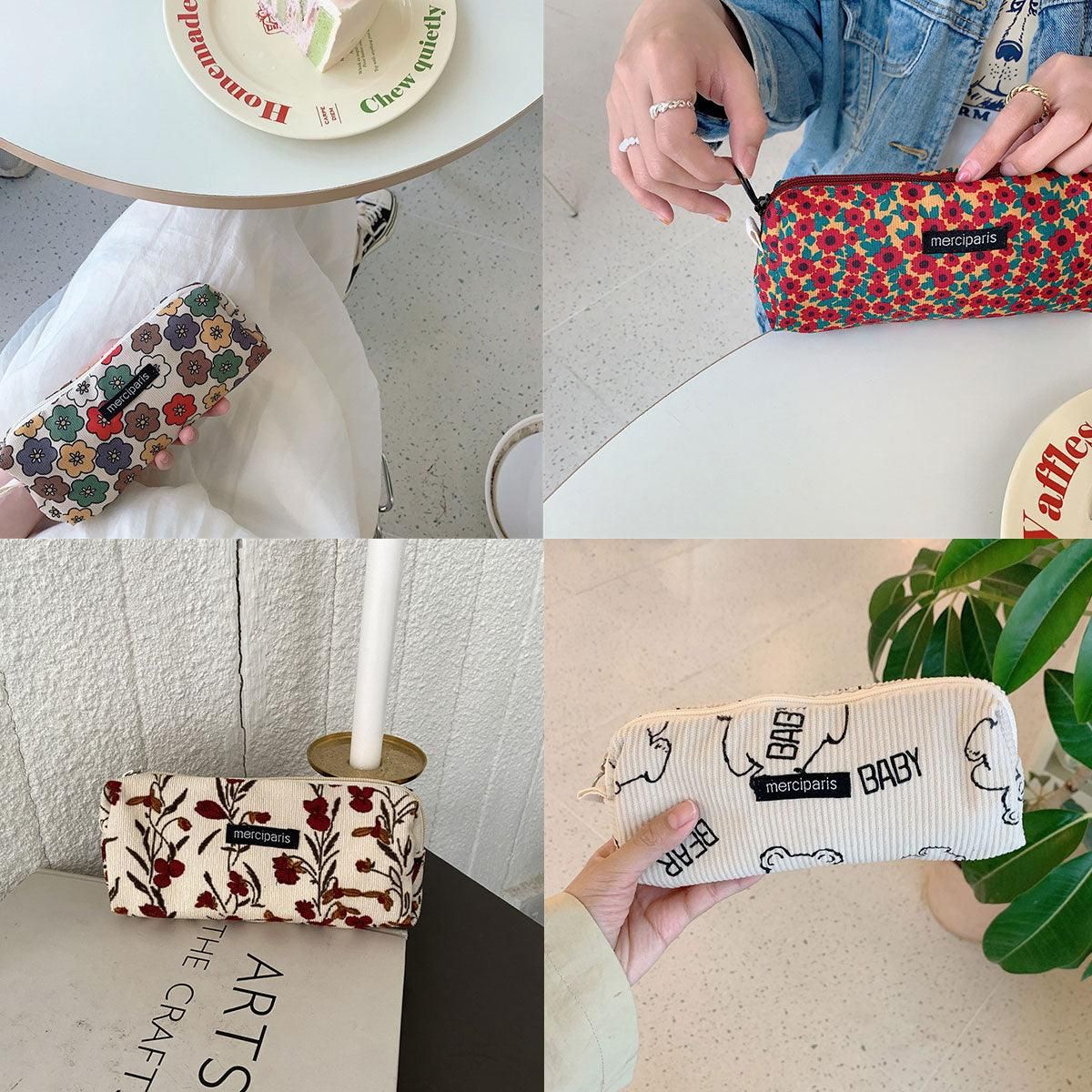 Floral Pencil Case & Stationery Organiser — Beige — product image 5