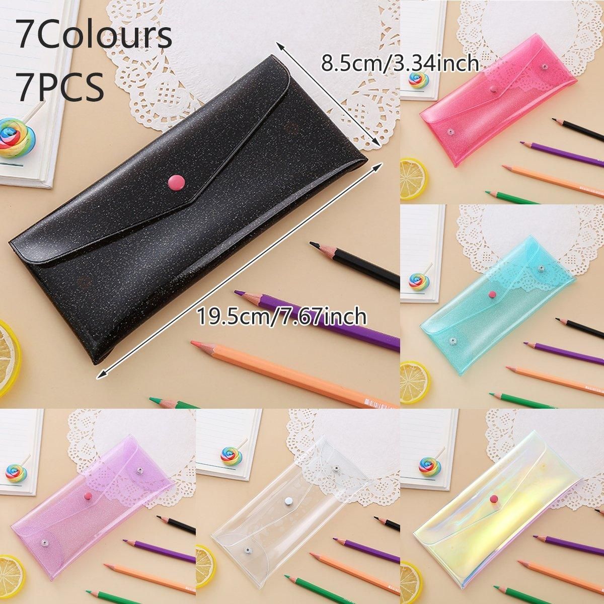 Transparent Pencil Cases with Buckle Closures — 7-Pack — product image 3