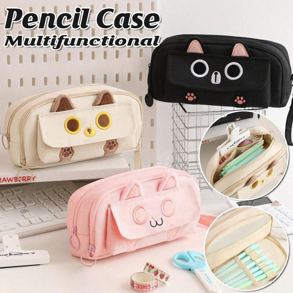 Embroidered Pencil Case — Beige — product image 2