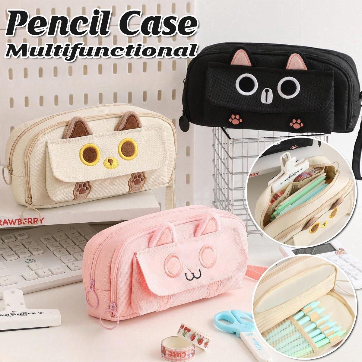 Embroidered Pencil Case — Beige — product image 2