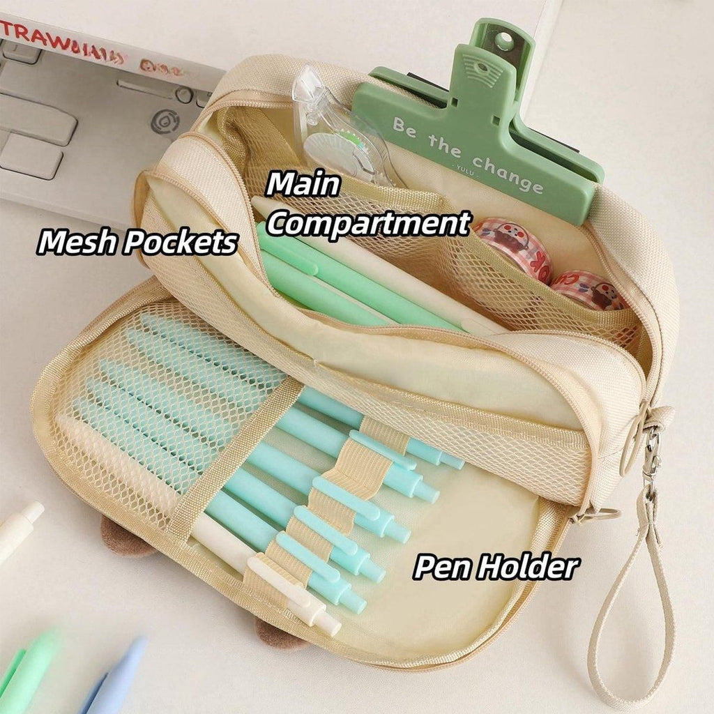 Embroidered Pencil Case — Beige — product image 6