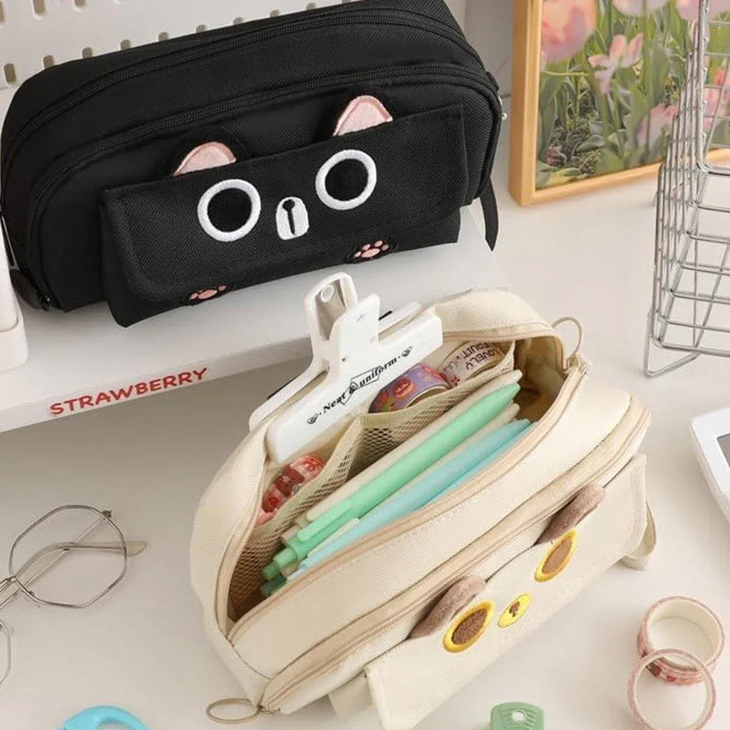 Embroidered Pencil Case — Beige — product image 8