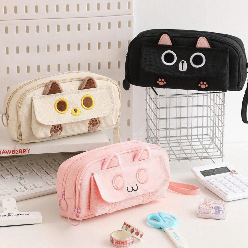 Embroidered Pencil Case — Beige — product image 10