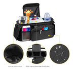 Pram Organiser with Insulated Cup Holders & Wristlet — Grey — product image 3