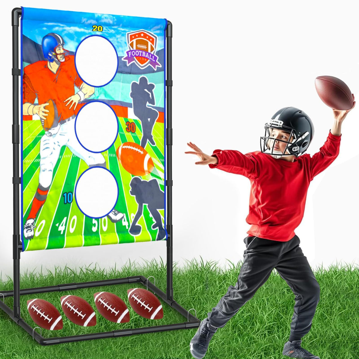 Outdoor/Indoor Portable Rugby Toss Game Set – Football Target Frame & Rugby Toss Activity Toy — product image 1