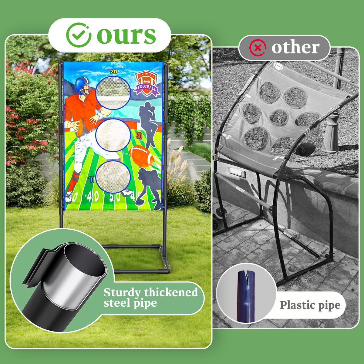 Outdoor/Indoor Portable Rugby Toss Game Set – Football Target Frame & Rugby Toss Activity Toy — product image 3
