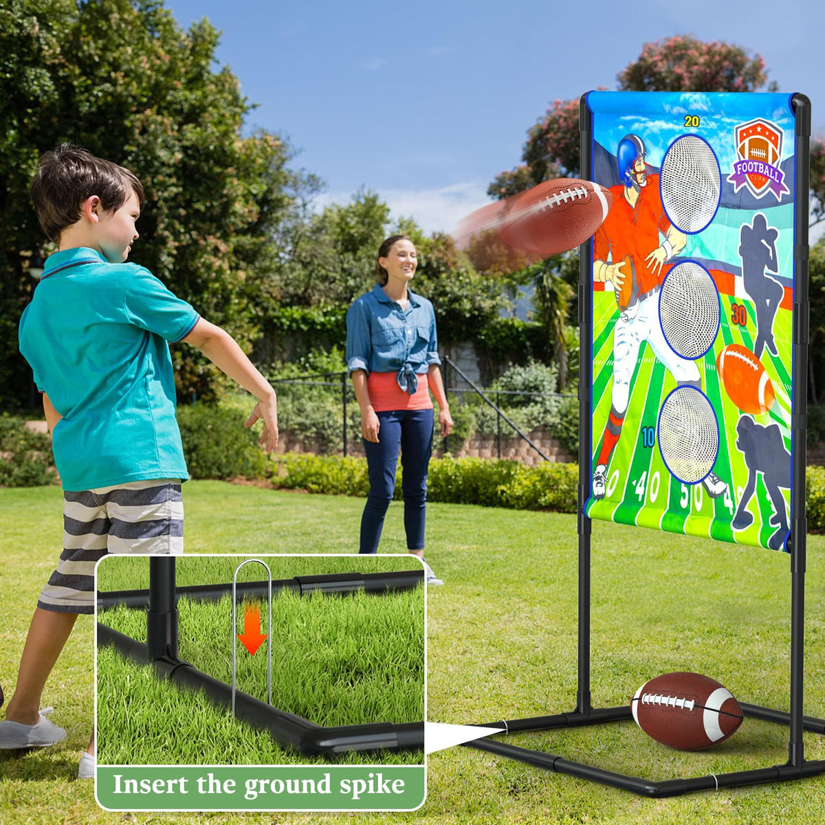 Outdoor/Indoor Portable Rugby Toss Game Set – Football Target Frame & Rugby Toss Activity Toy — product image 4