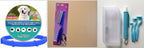 Blue two-piece fine-tooth stainless-steel pet comb set