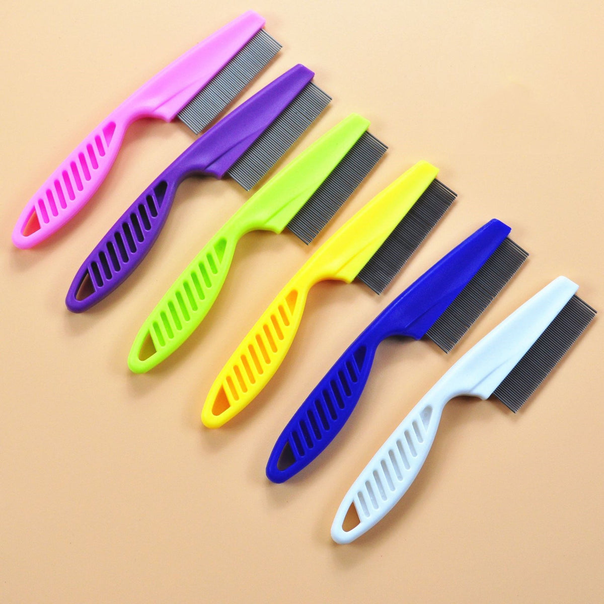 Fine-tooth pet grooming comb set