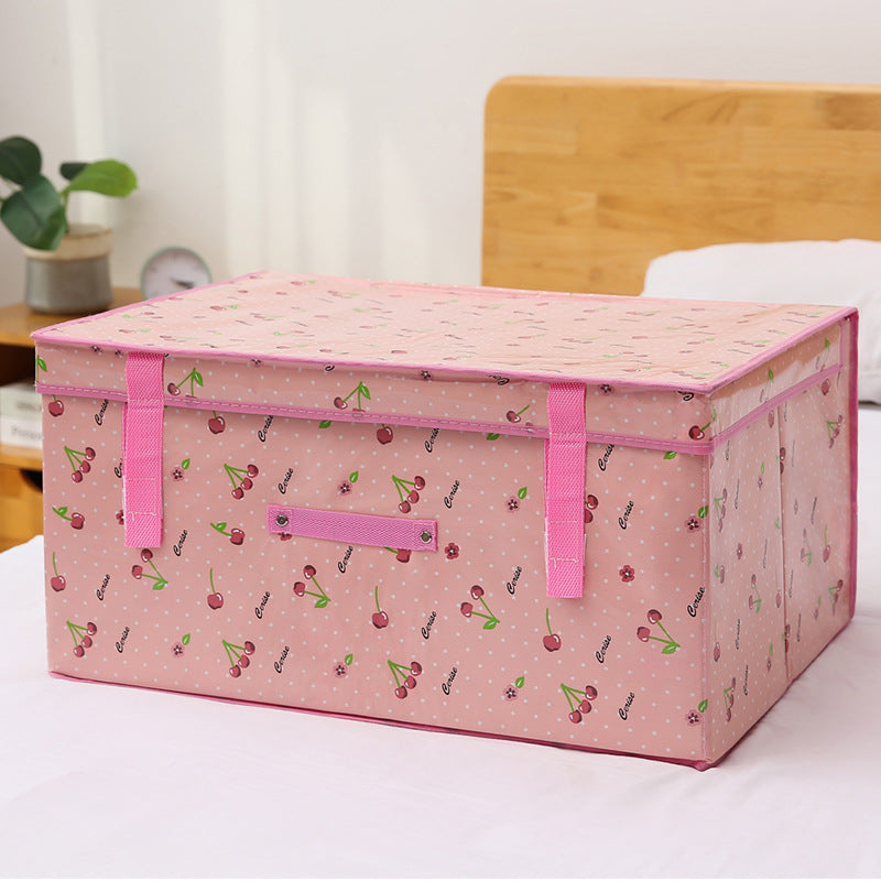 Collapsible storage box folded flat