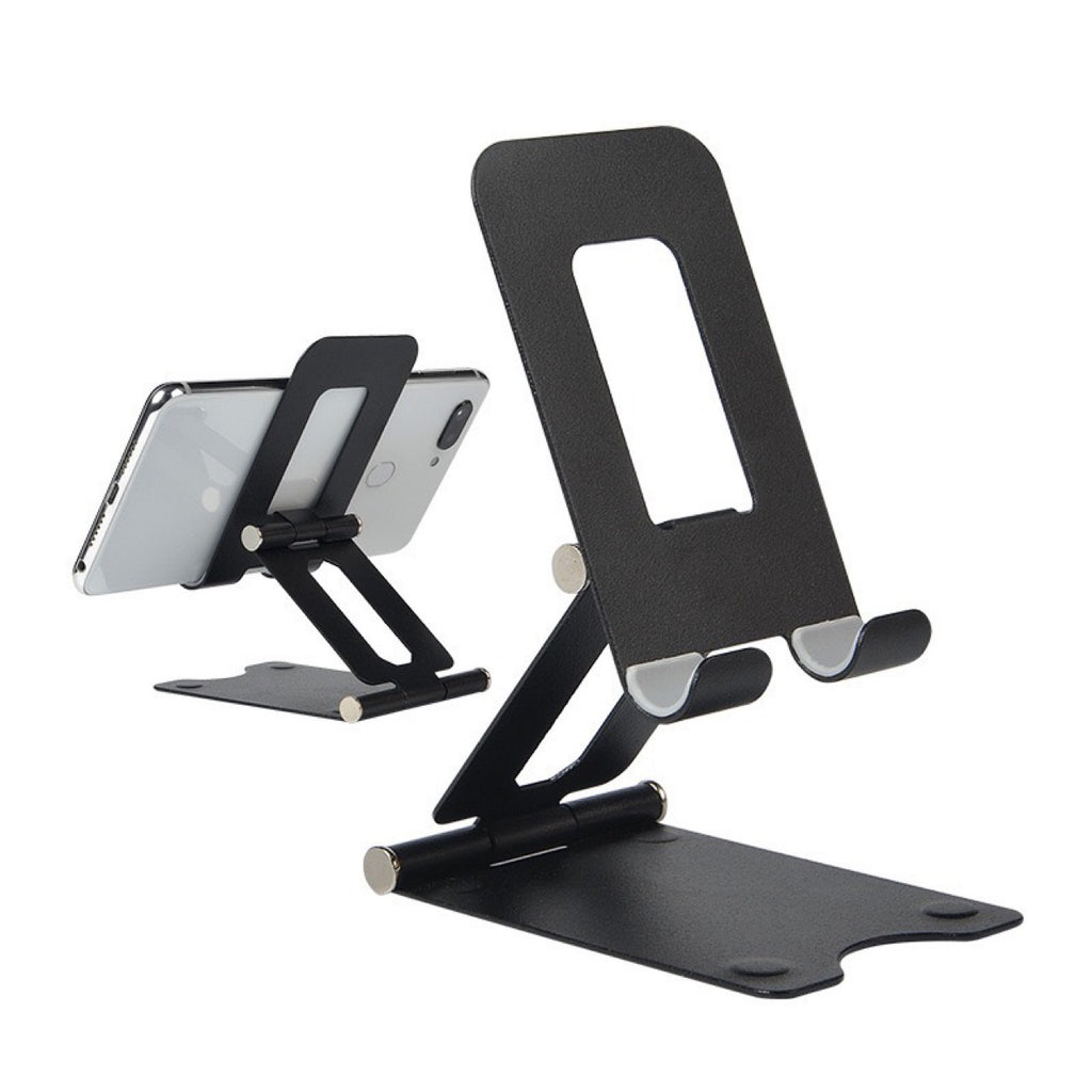 Black foldable metal phone stand