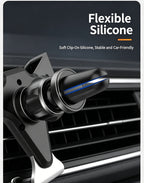 Gravity-lock car phone mount shown in use