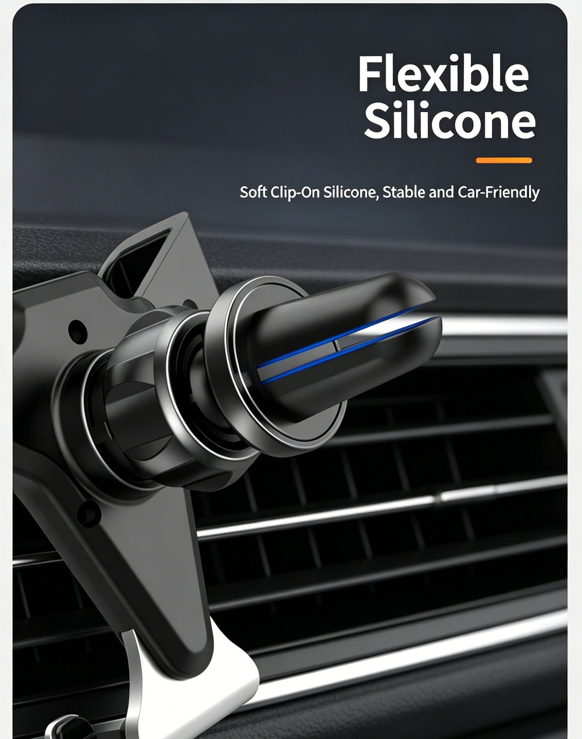 Gravity-lock car phone mount shown in use