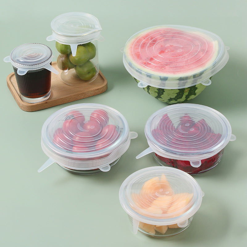 6-Piece Silicone Stretch Lid Set — hero view