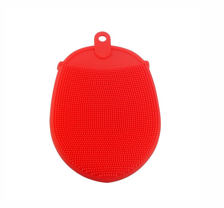 Silicone Hand-Pocket Scrubber in red