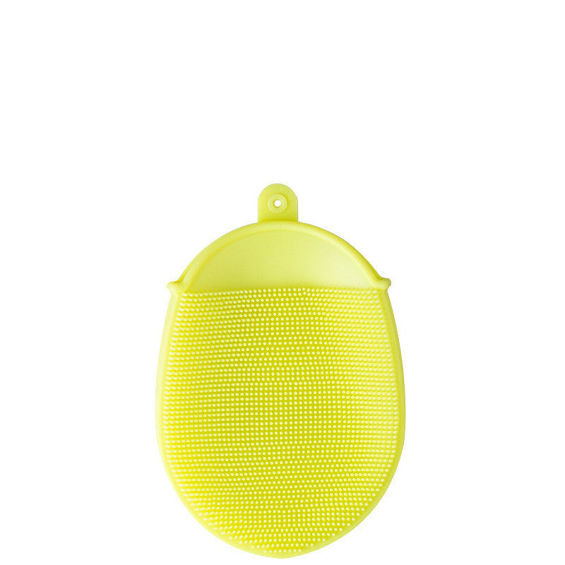 Silicone Hand-Pocket Scrubber in yellow