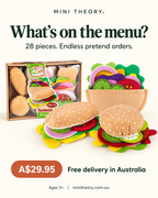 28-piece felt sandwich set at A$29.95 with free delivery in Australia