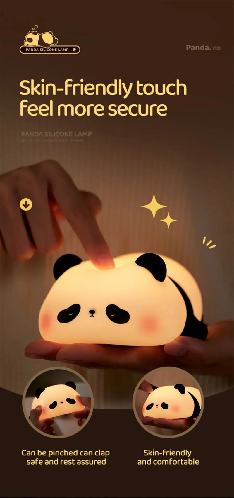 Panda silicone night light