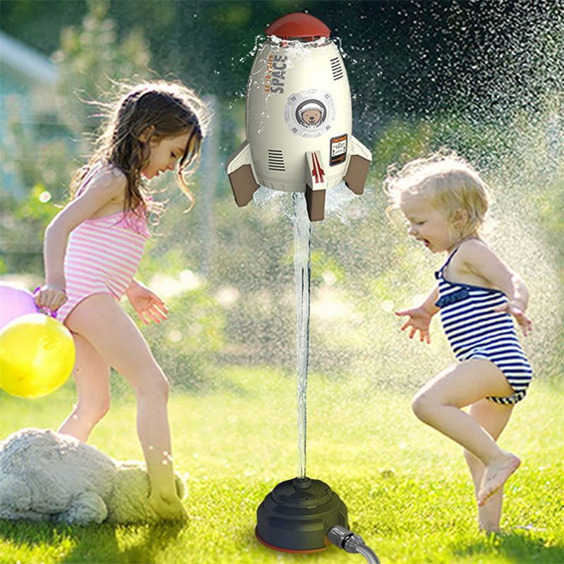 Water rocket sprinkler in supervised outdoor play