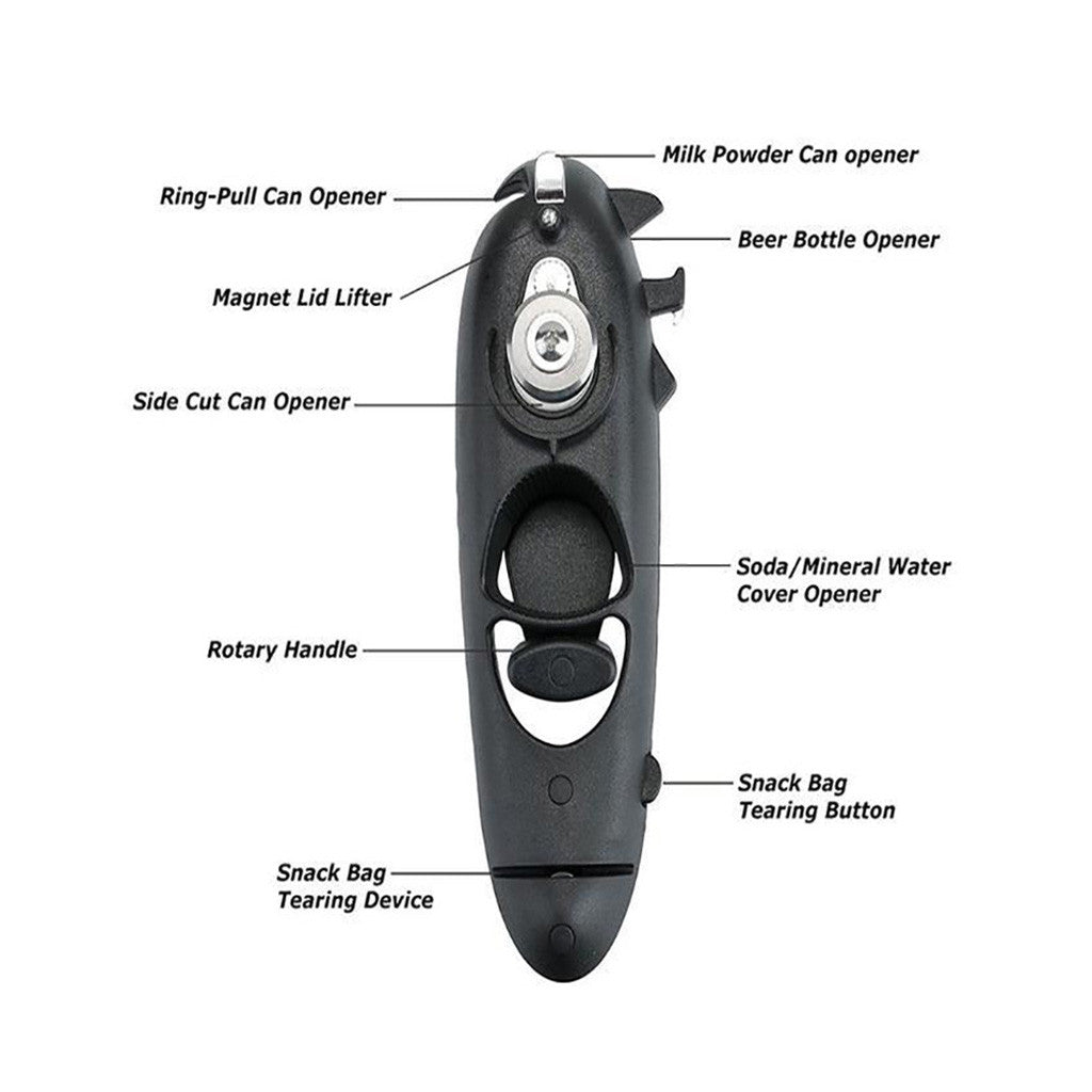 8-in-1 opener uses for cans jars and bottles