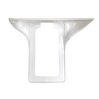No-drill wall outlet organiser shelf installation detail
