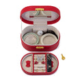 Oval jewellery case open with removable tray