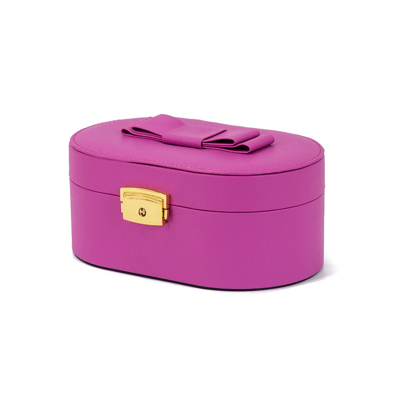 Purple oval jewellery case closed
