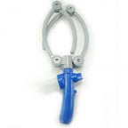 Foldable pet bathing hose used around a dog