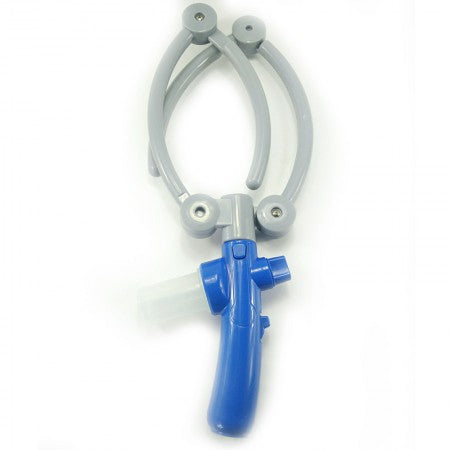 Foldable pet bathing hose used around a dog