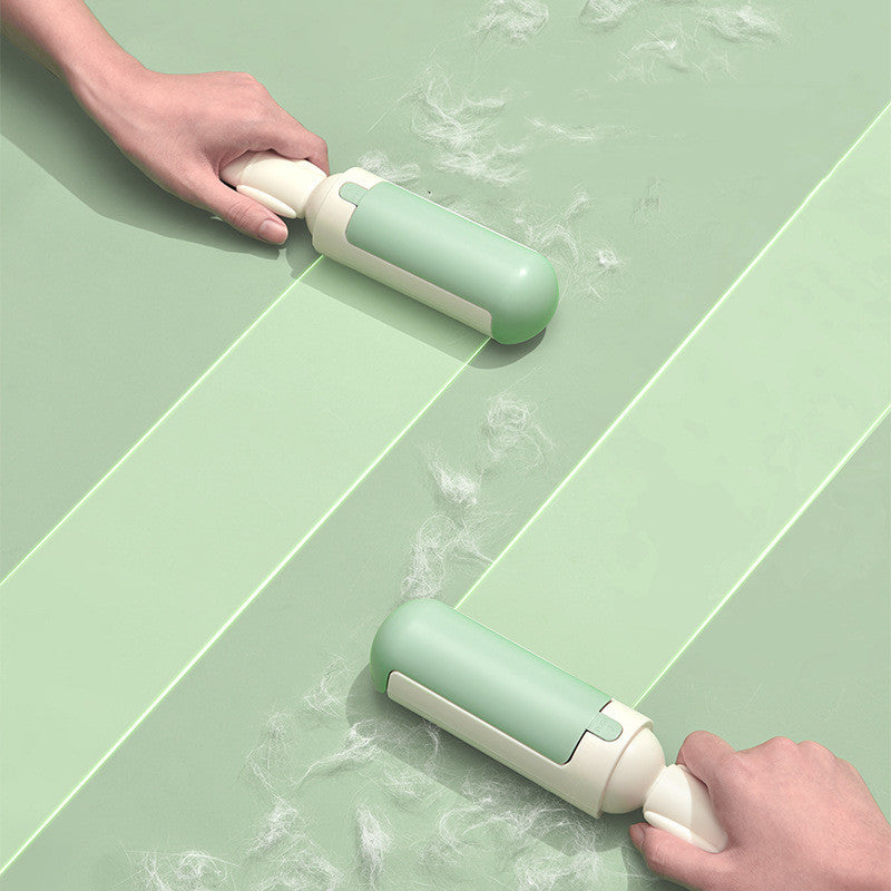 Mint pet hair remover roller lifting fur from fabric