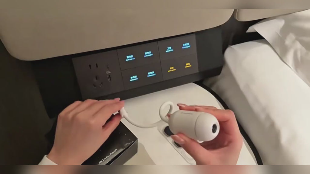 White USB-powered starry sky projector demonstration