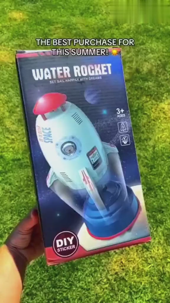 White water-powered rocket sprinkler in action
