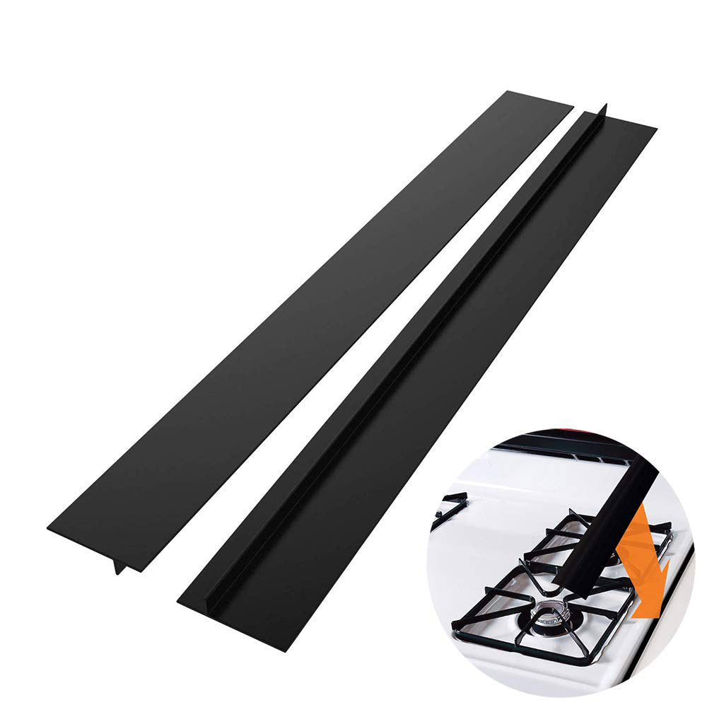 Silicone stove gap covers beside a cooktop