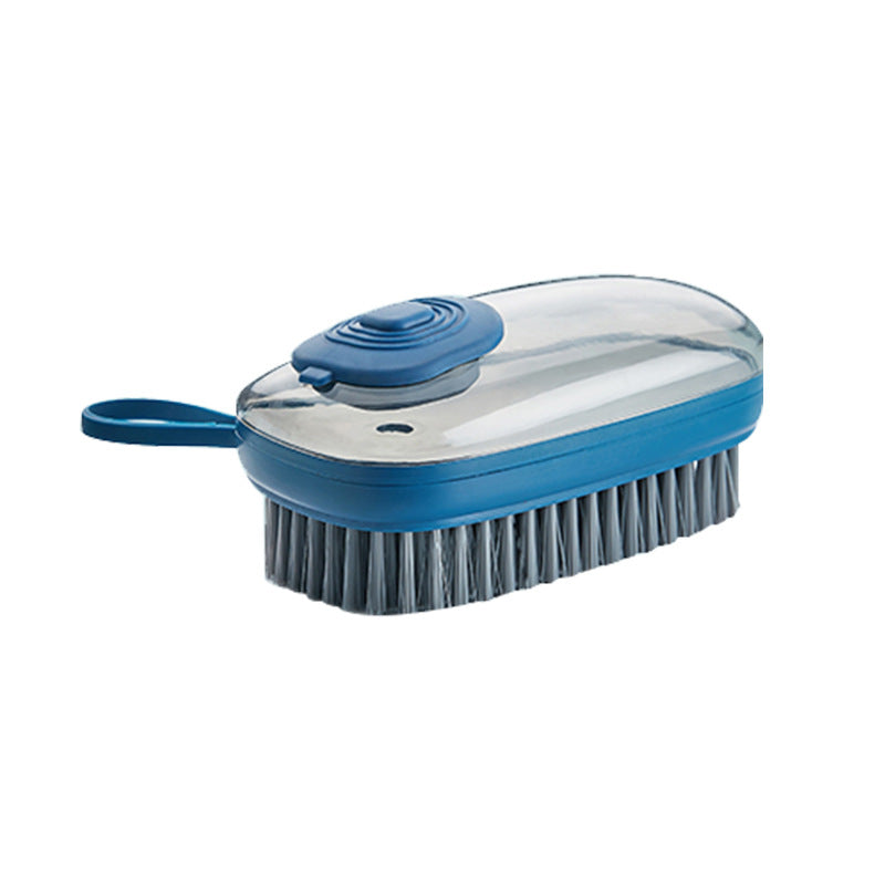 Refillable soap-dispensing cleaning brush