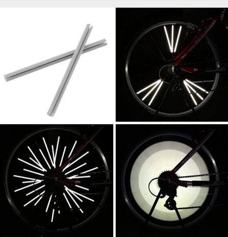 Bicycle spoke reflective strips available colour options