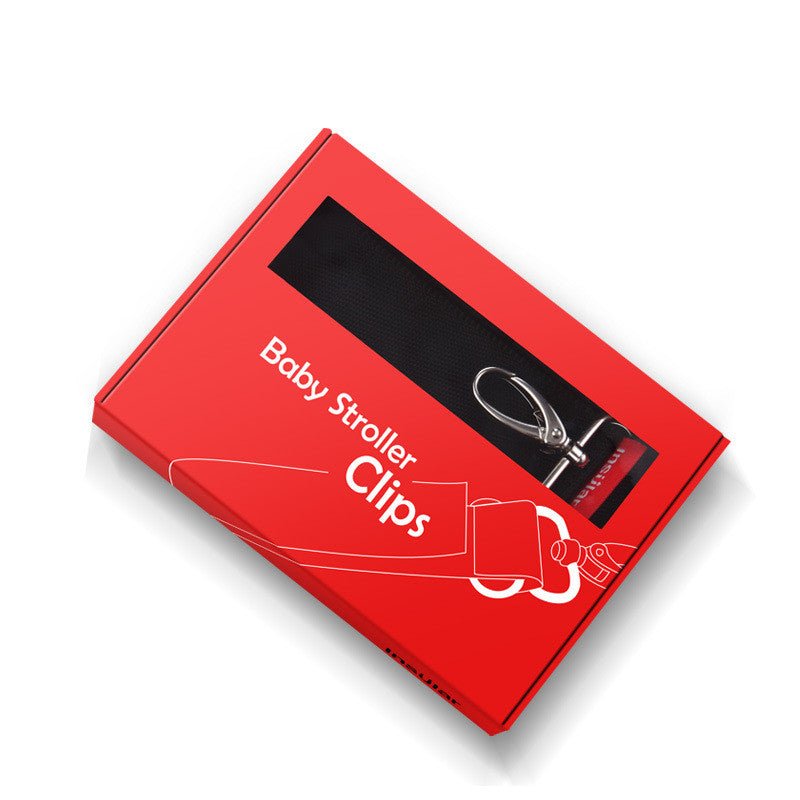 Retail packaging for the two-piece stroller hook set