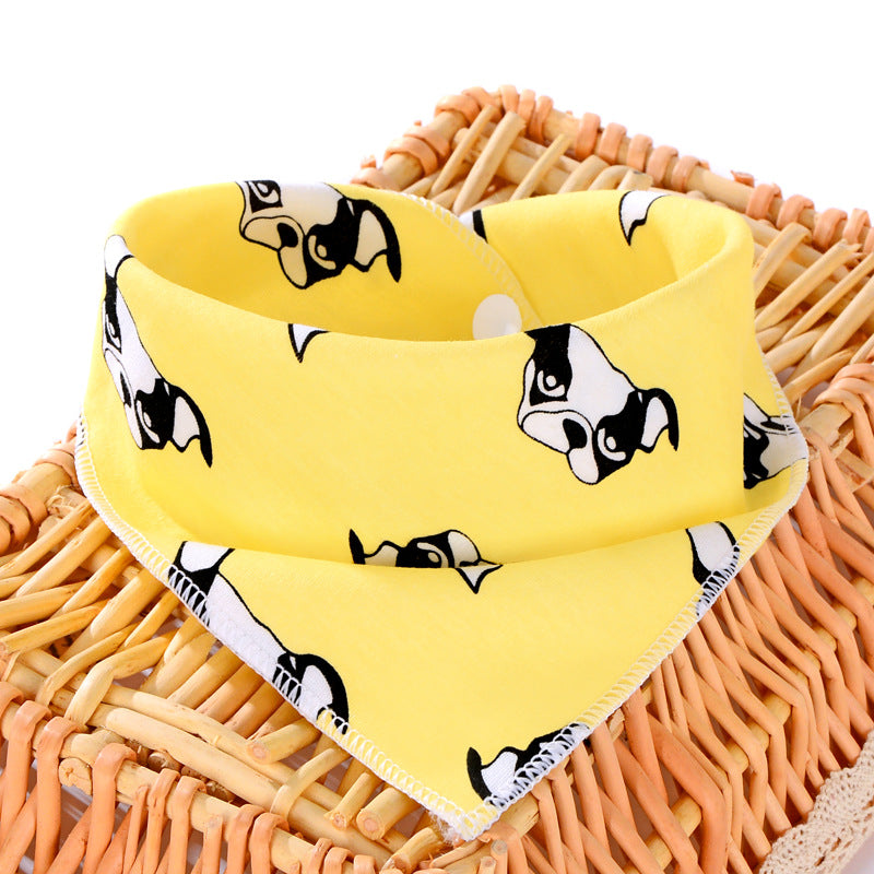 Yellow puppy-print bandana bib styled product detail